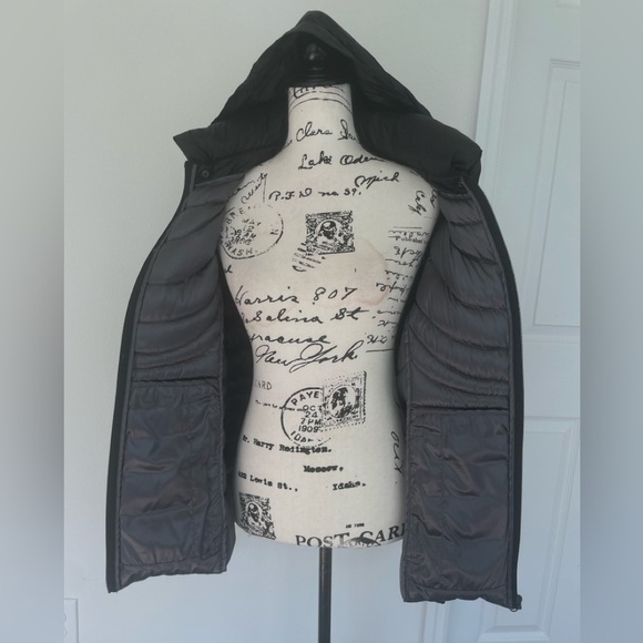 a.n.a Down Puffer Jacket Packable Hooded Sz Xl Black Cozy Winter Goth core - Picture 8 of 14